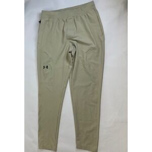 Under Armour Womens Fitted Training Pants Khaki Stretch Joggers LG Unstoppable